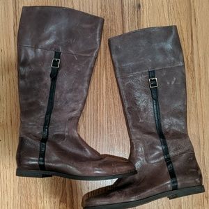 Cole haan brown leather tall boots 11